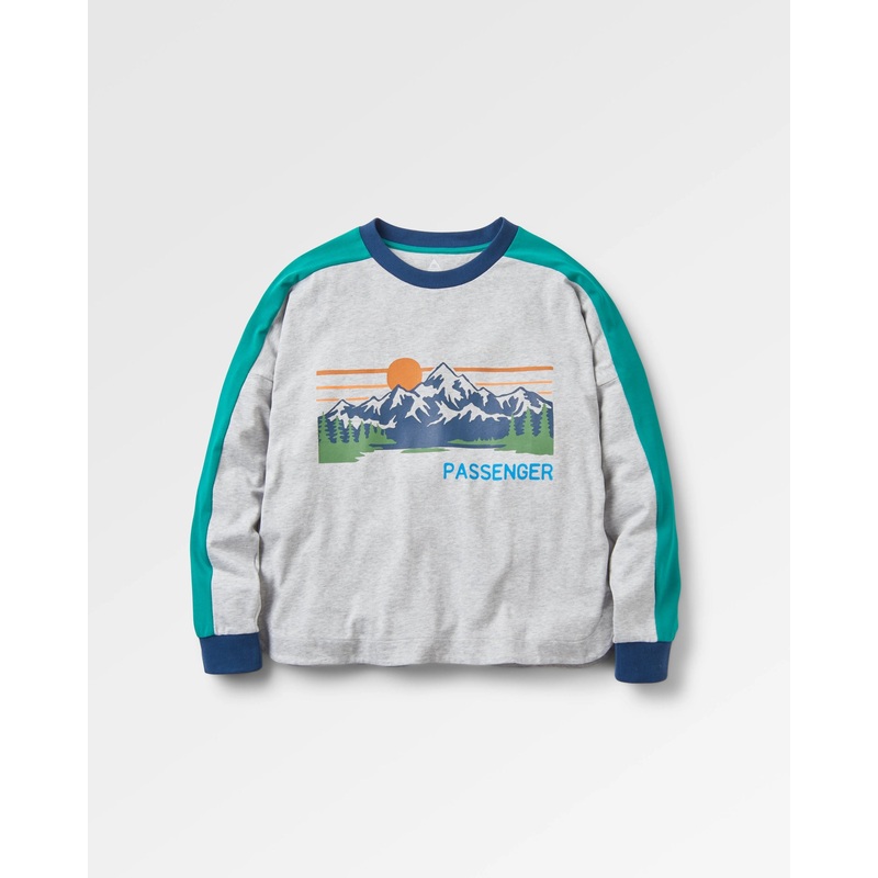 Hilltop Bio-Baumwolle LS T-Shirt – Graumeliert