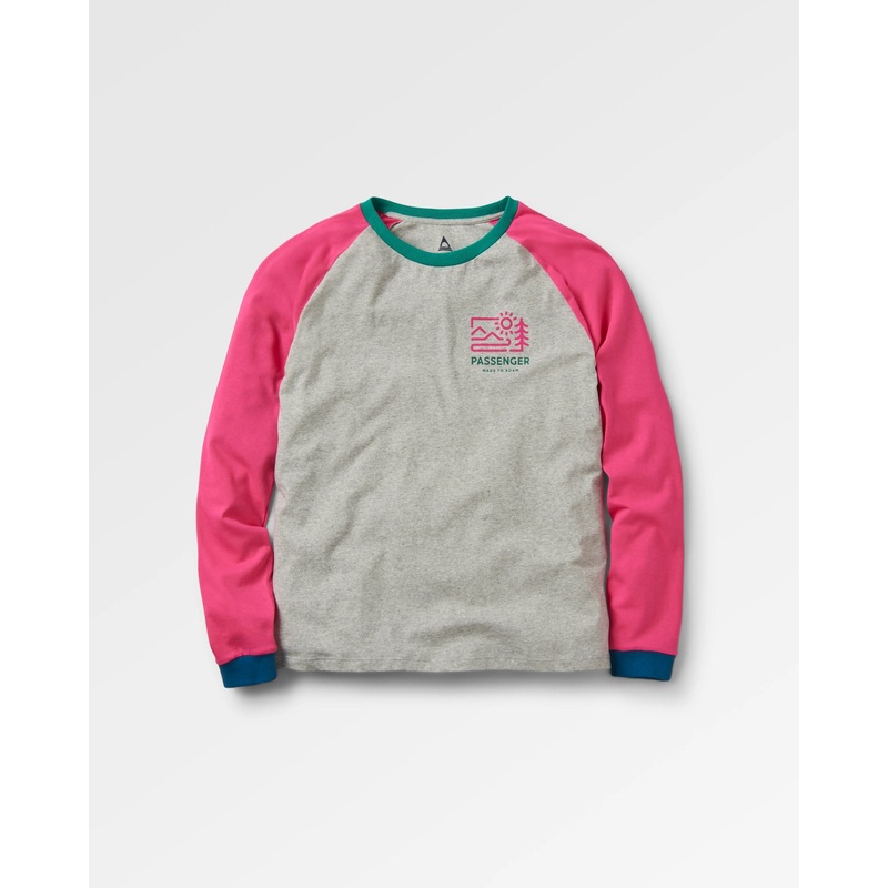 Riser 2.0 recyceltes Baumwoll-Langarmshirt – Mittelgrau Meliert