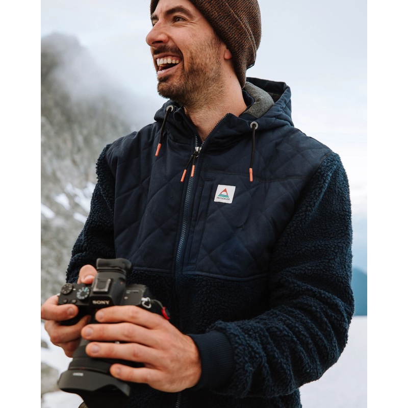 Adventure 2.0 Recyceltes Tiefflor-Sherpa-Fleece – Dunkles Marineblau