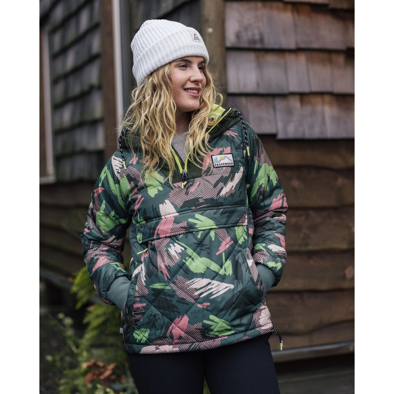 Ocean recycelte isolierte 1/2 Zip Jacke – Abstrakte Bergtanne