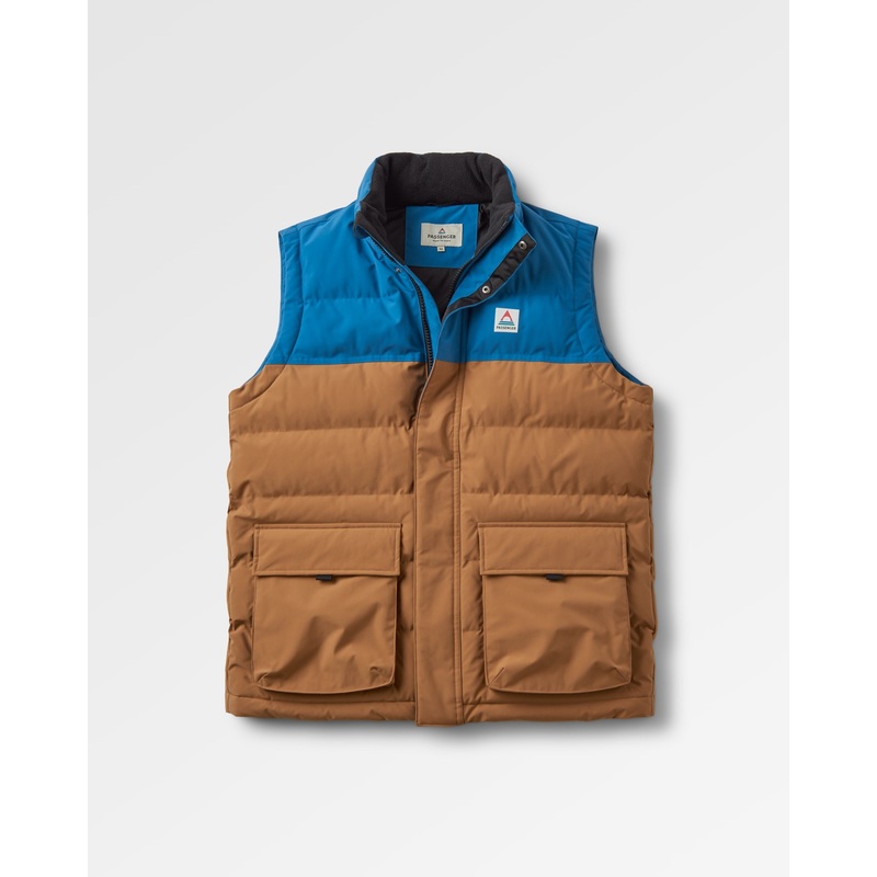 Baltic recyceltes Top – Toffee/Blaustahl