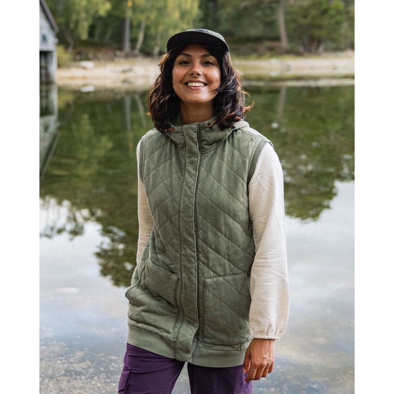 Clementine Recyceltes Gestepptes Top – Khaki