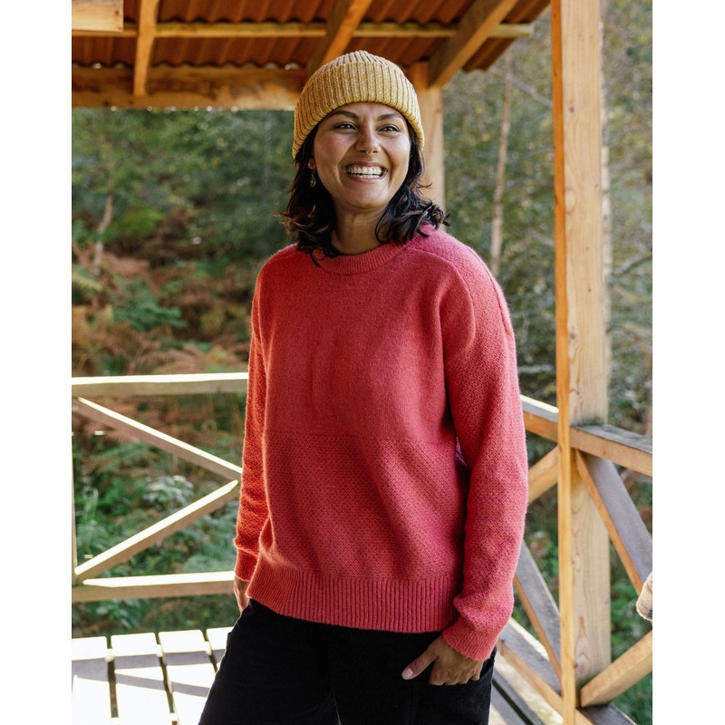 Cove Recycelter Gestrickter Pullover – Mineralrot