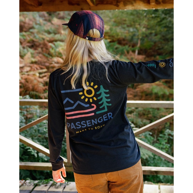 Phoenix Recyceltes Langarmshirt – Schwarz