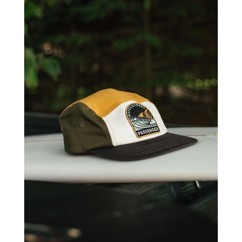 Waves & Trees Recycelte 5-Panel-Kappe – Khaki