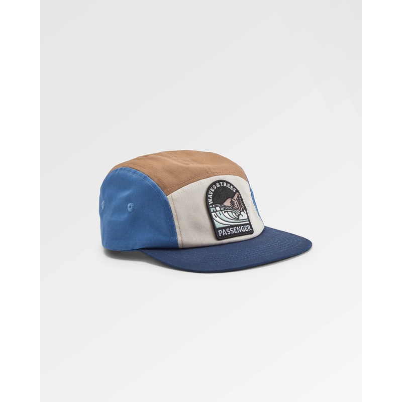 Waves & Trees Recycelte 5-Panel-Kappe – Mondlichtblau