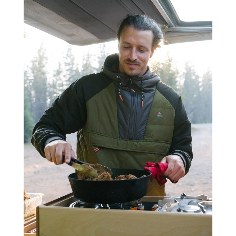 Oceanic recycelte isolierte 1/2 Zip Jacke – Schwarz/Khaki