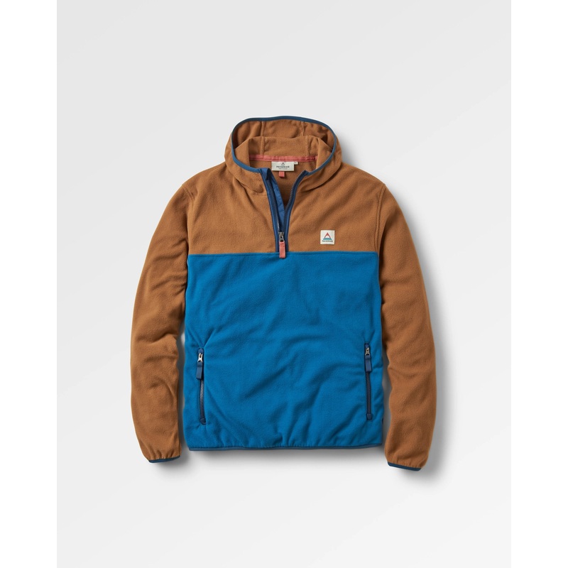 Set Off Recycelter Polar Kapuzenfleece – Toffee/Blaustahl