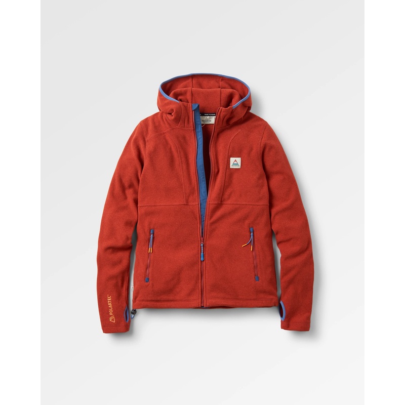 Crest Recycelter Polartec Fleece-Hoodie – Roter Ocker