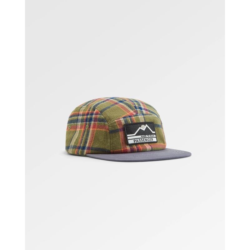 Fixie Recyceltes Flanell 5-Panel-Cap – Khaki-Karo