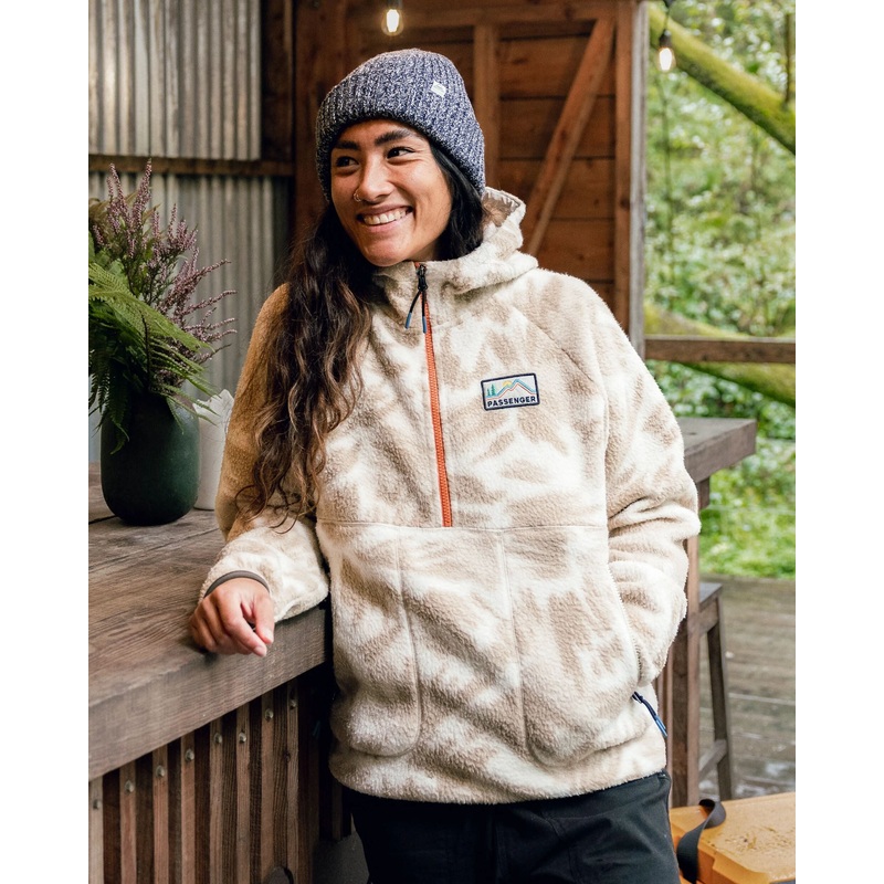 Maine 2.0 1/2 Zip Recyceltes Sherpa-Fleece – Abstrakte Bergbirke