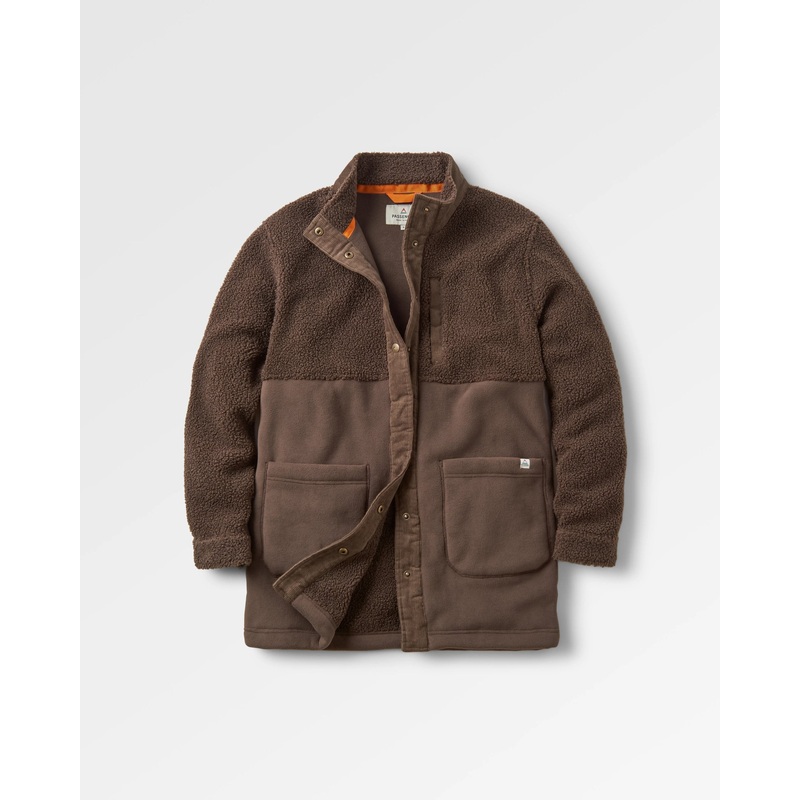 Nash Recycelte Fleecejacke – Kaffeebraun