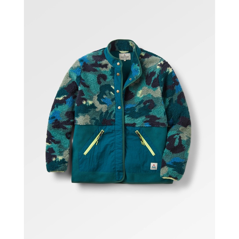 Navegado Recyceltes Soft-Touch Sherpa-Fleece – Alpen-Tarnung Regenwald