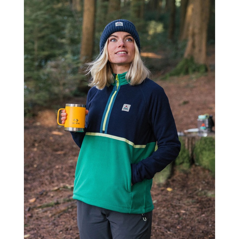 Off Trail recycelter Grid-Polarfleece – Sattes Marineblau/Grner See