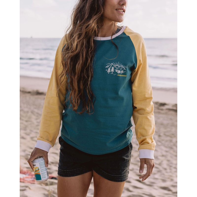 Riser 2.0 recyceltes Baumwoll-Langarmshirt – Blaue Koralle