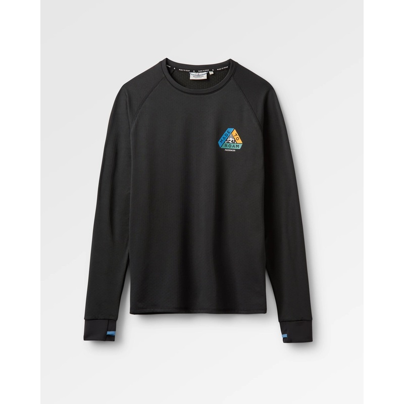 Alpine Recyceltes Base Layer Langarm-T-Shirt – Schwarz