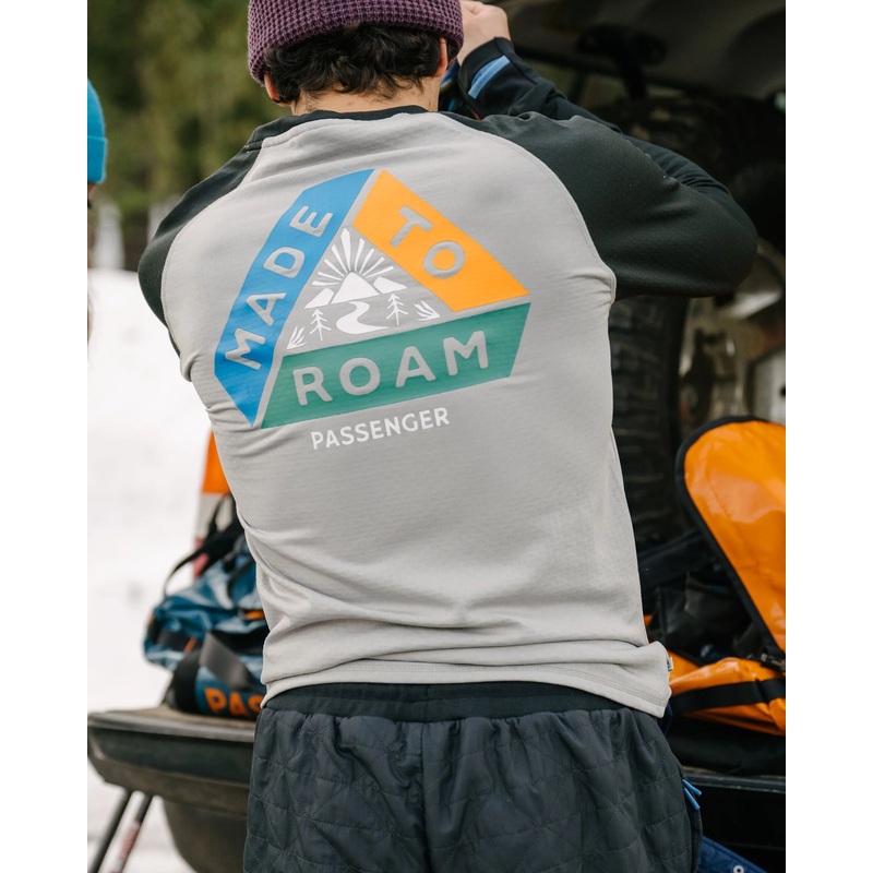 Alpine Recyceltes Base Layer Langarm-T-Shirt – Schwarz/Grau