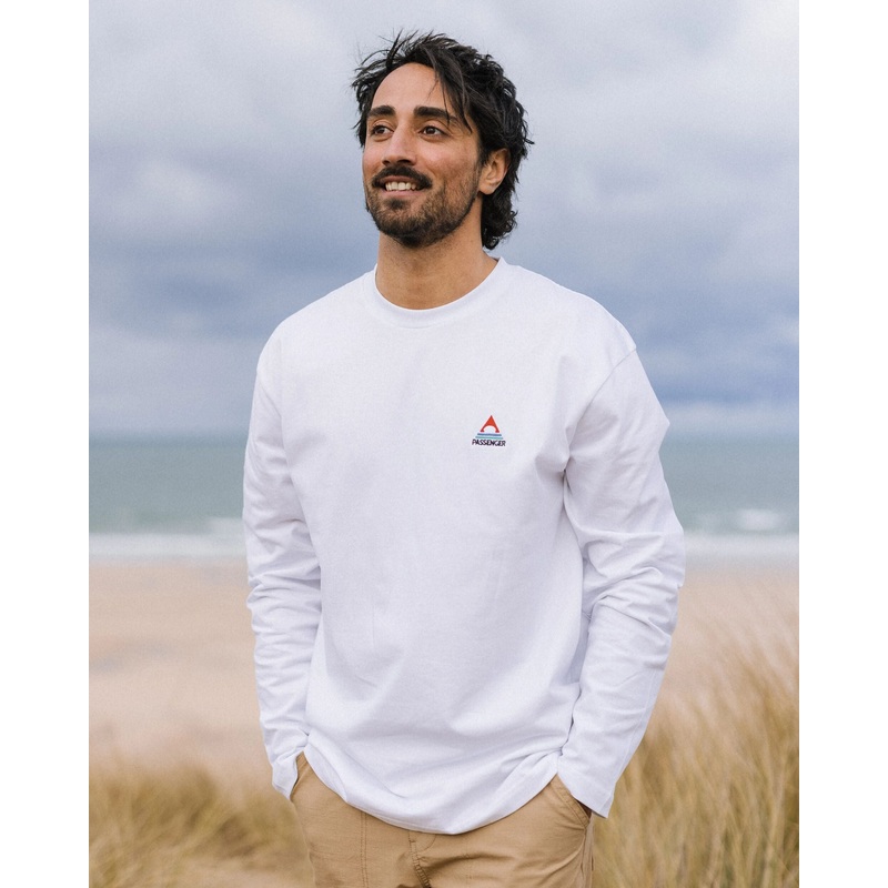 Vita natrliches Langarmshirt entspannte Passform – Wei