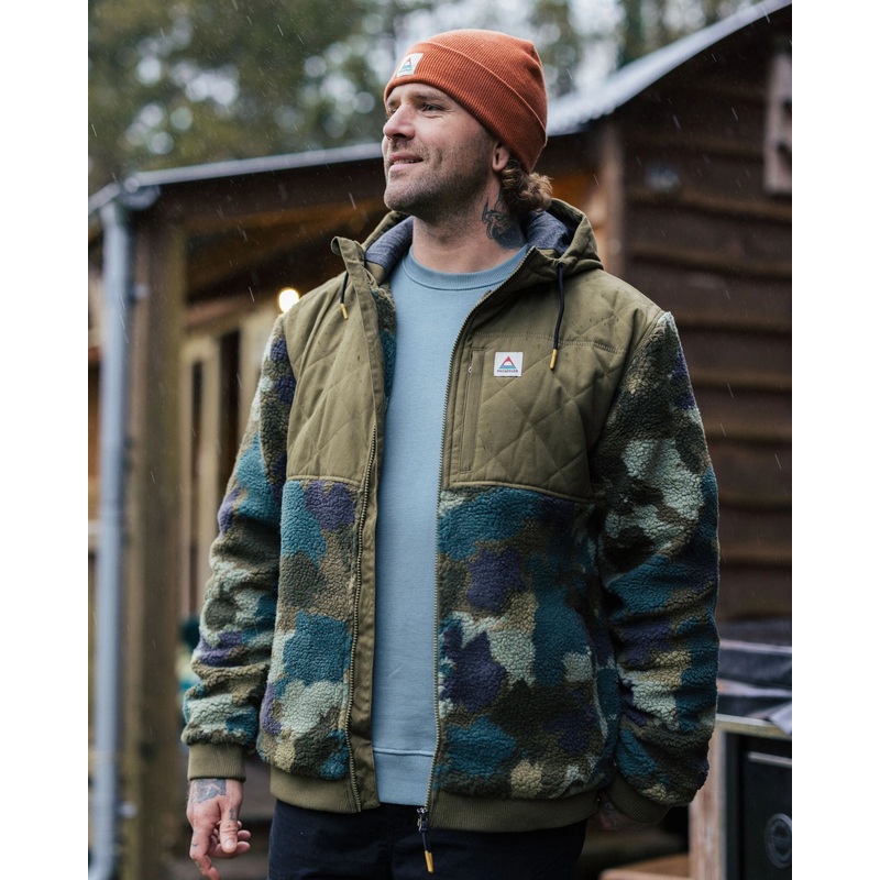 Adventure 2.0 Recyceltes Tiefflor-Sherpa-Fleece – Alpin Camo Khaki