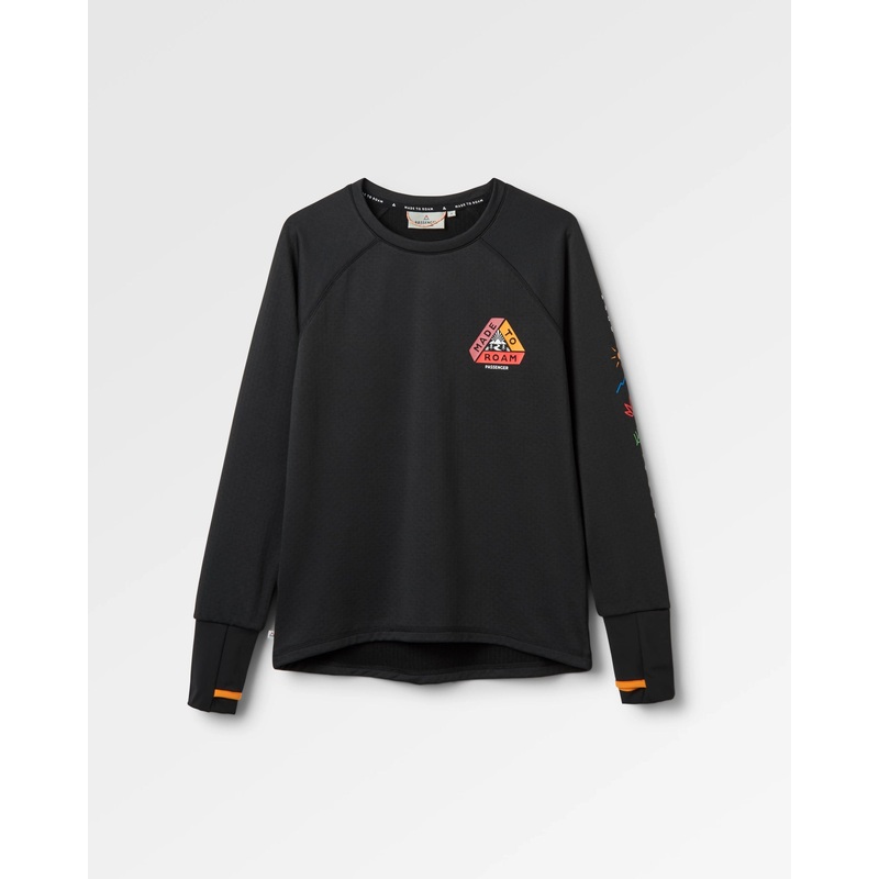 Atlantis Recyceltes Base Layer Langarm-T-Shirt – Schwarz