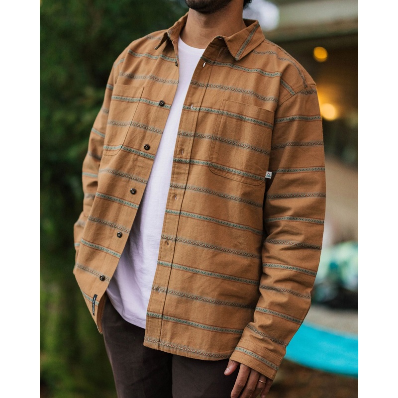Backcountry Streifenhemd – Toffee Jacquard