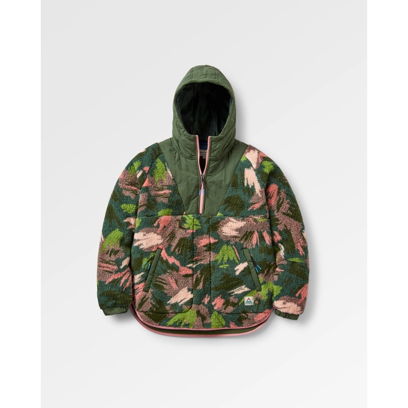 Beaumont Recyceltes Sherpa Kapuzen-Fleece – Abstrakte Bergtanne