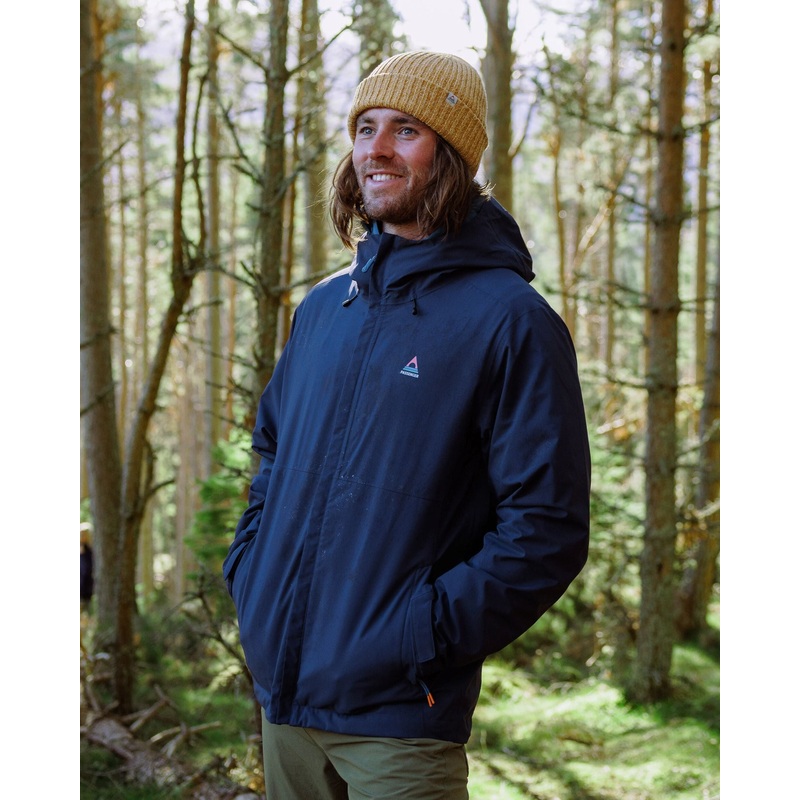 Downpour Recycelte Wasserdichte Jacke – Tiefes Marineblau