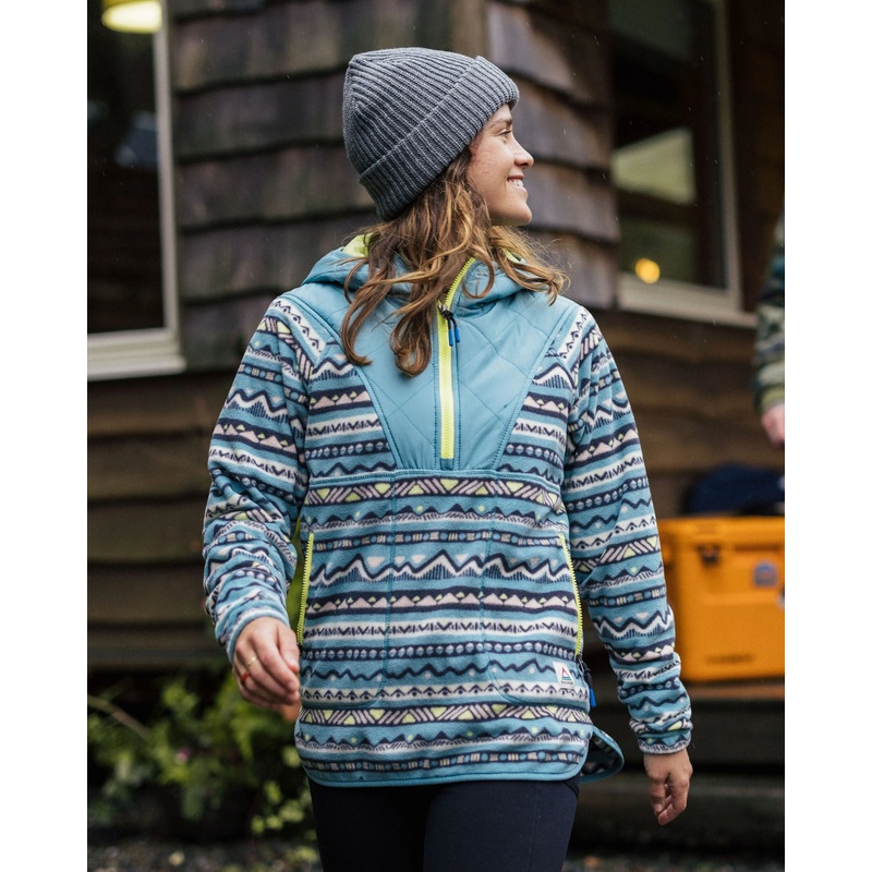 Juana Recyceltes Polar-Kapuzenfleece – Berg Geo Arktis