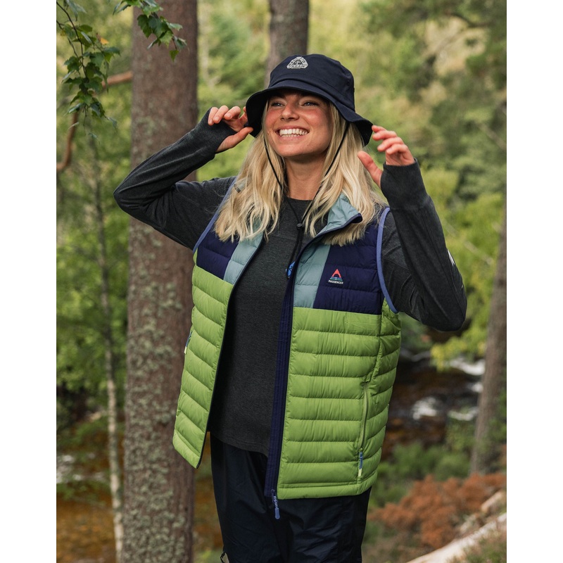 Northstar Daunenweste aus recyceltem Material – Sattes Marineblau/Birnengrn/Arktis