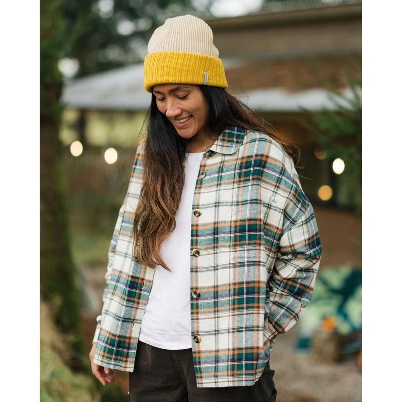 Rootsy 2.0 Bio Langarmshirt – Birke/Regenwald-Karo