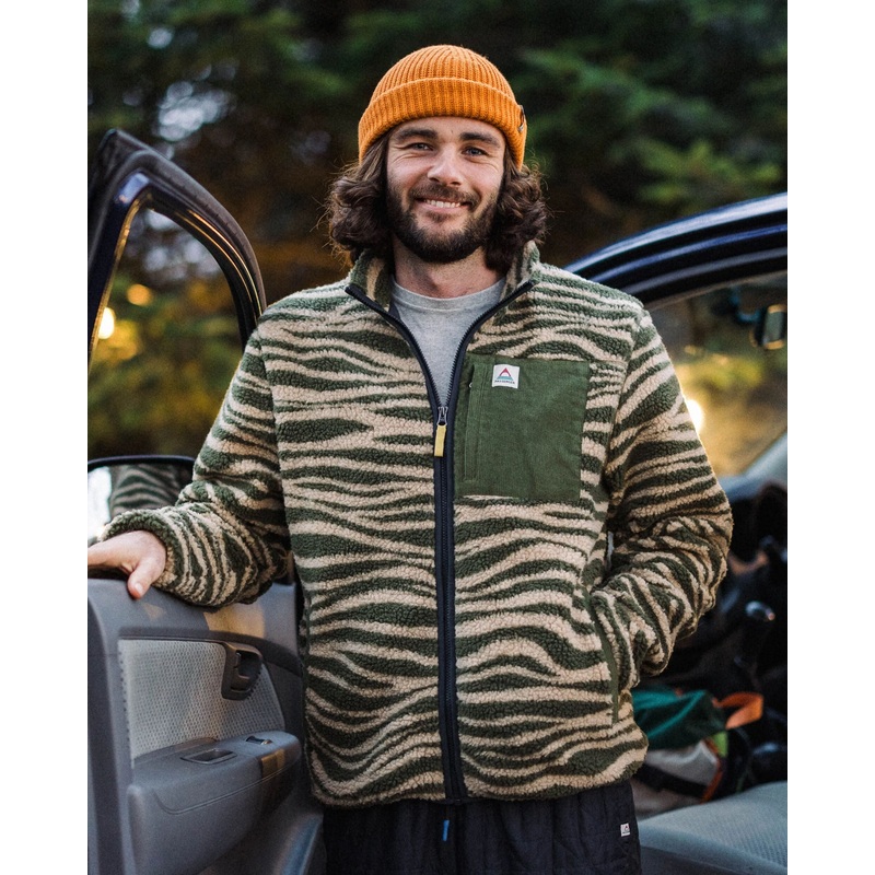 Trekker Recyceltes Tiefflor-Sherpa-Fleece – Strata-Khaki