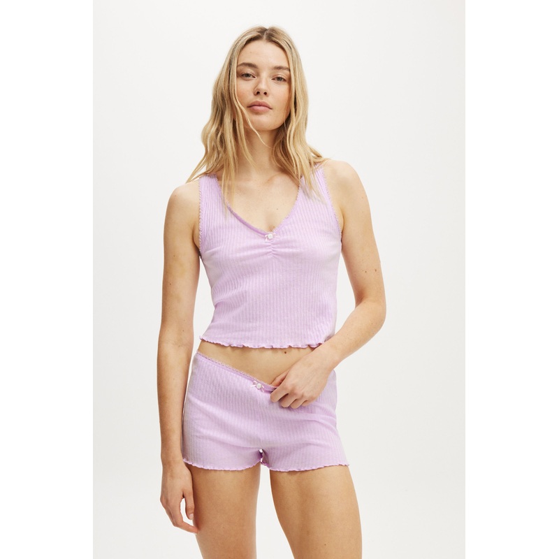 Waffle Pointelle Ruched Cami|2XS|XS|S|M|L|XL|2XL