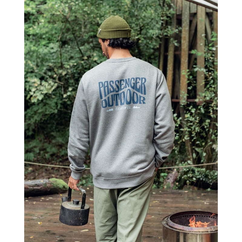 Yuca Recyceltes Baumwoll-Sweatshirt – Dunkelgrau meliert