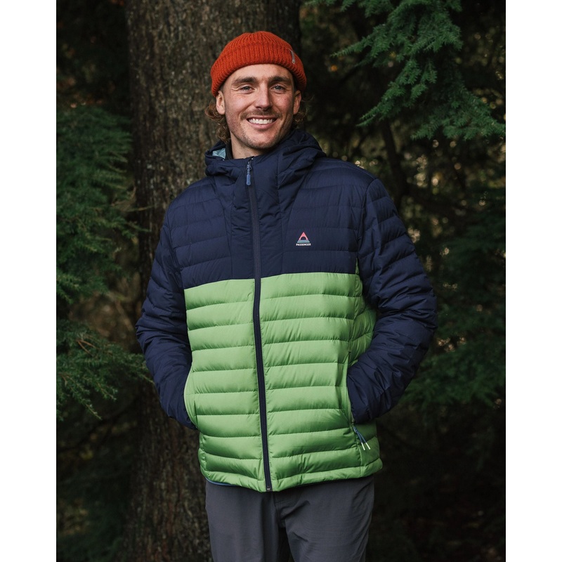 Ashland Down Recycelte Jacke – Dunkles Marineblau/Birnengrn