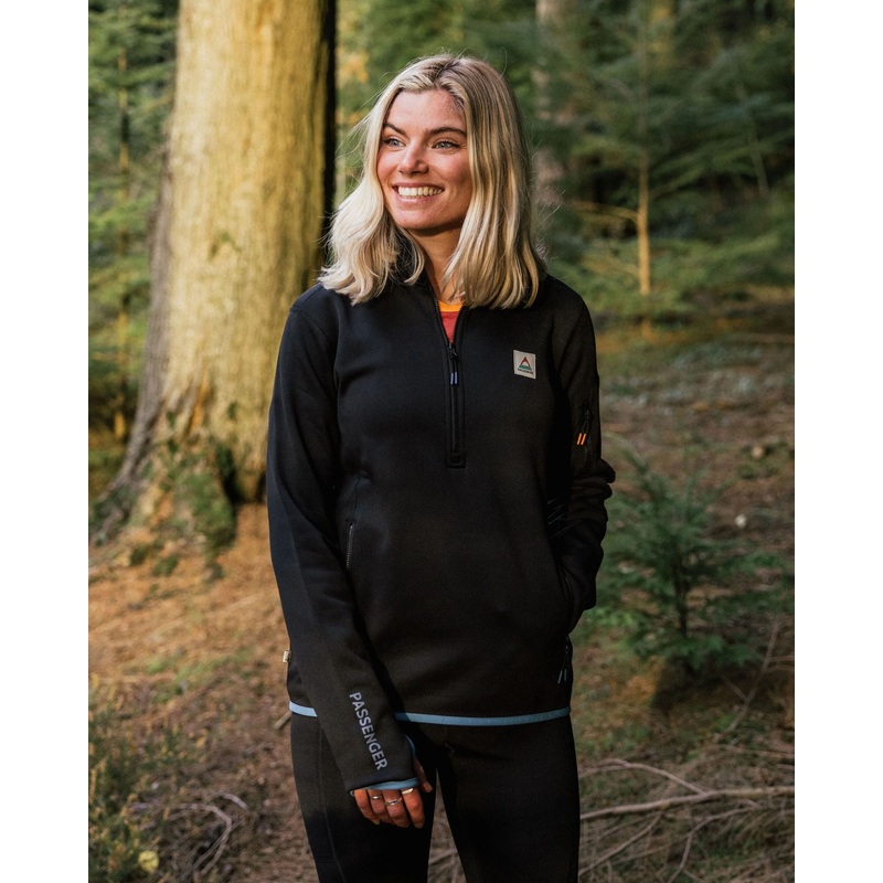 Wintergreen Recycelter Polartec Fleece-Pullover – Schwarz