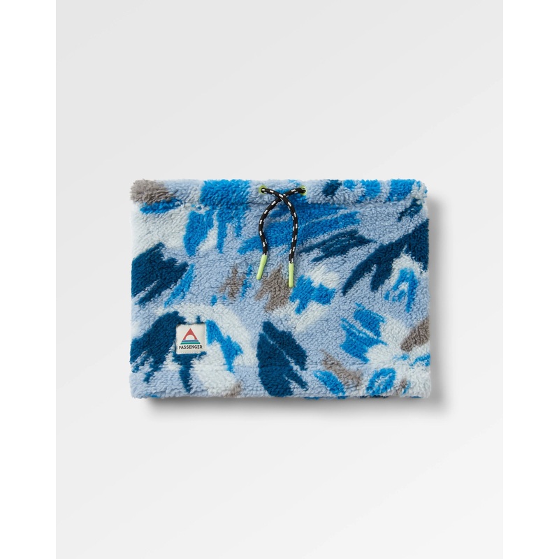 Ash Recycelter Sherpa Fleece Schlauchschal – Abstrakter Berg Stahlblau