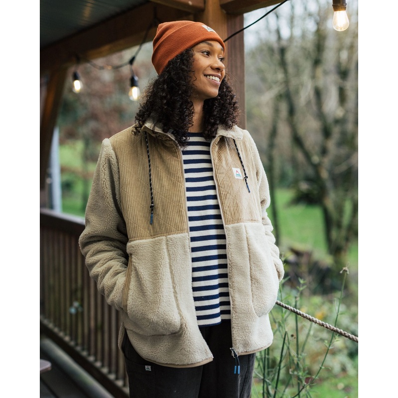 Awaken Recyceltes Tiefflor-Sherpa-Fleece – Feder/Keks