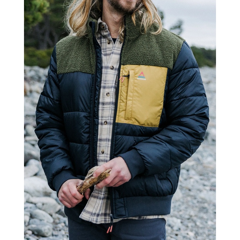 Journey Recycelte Isolierjacke – Schwarz/Khaki