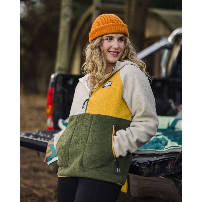 Maine 1/2 Zip Recyceltes Sherpa Fleece – Khaki