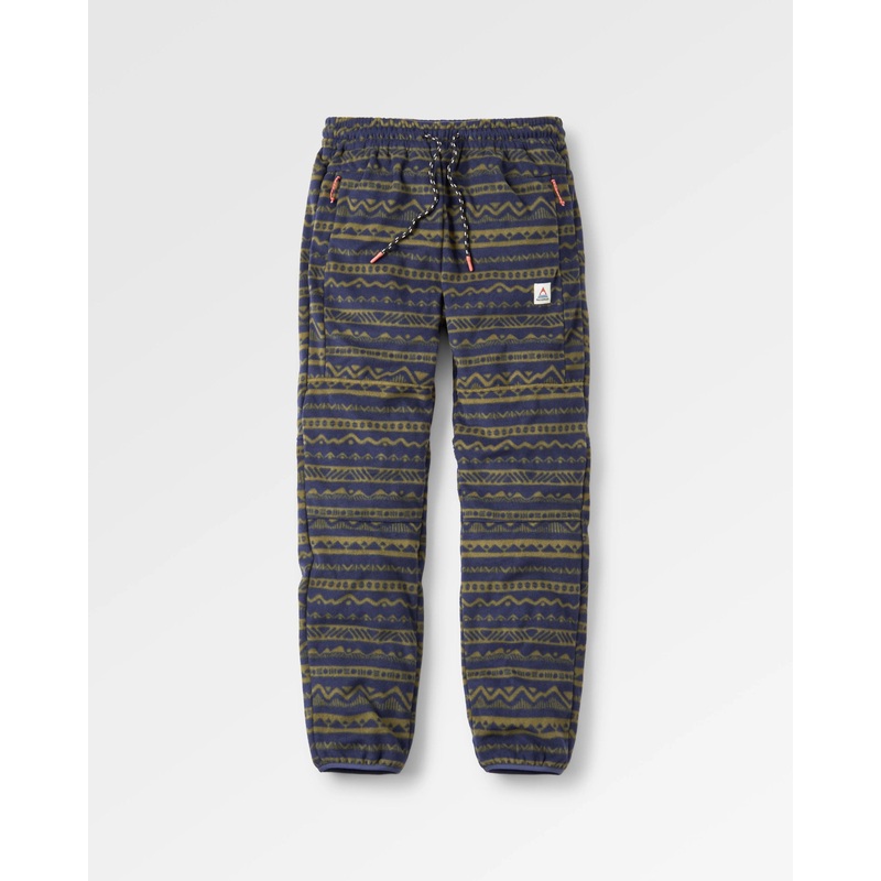 Set off recycelter Polar-Fleece-Jogger – Berg Geo Khaki/Reiches Marineblau