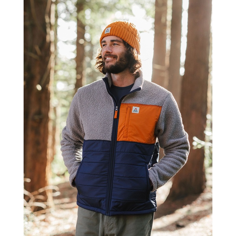 Born Explorer Recycled Polar-Lined Sherpa Fleece – Stahlgrau