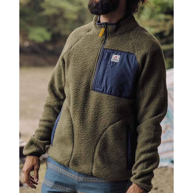 Offgrid 1/4 Zip recyceltes Sherpa-Fleece – Khaki