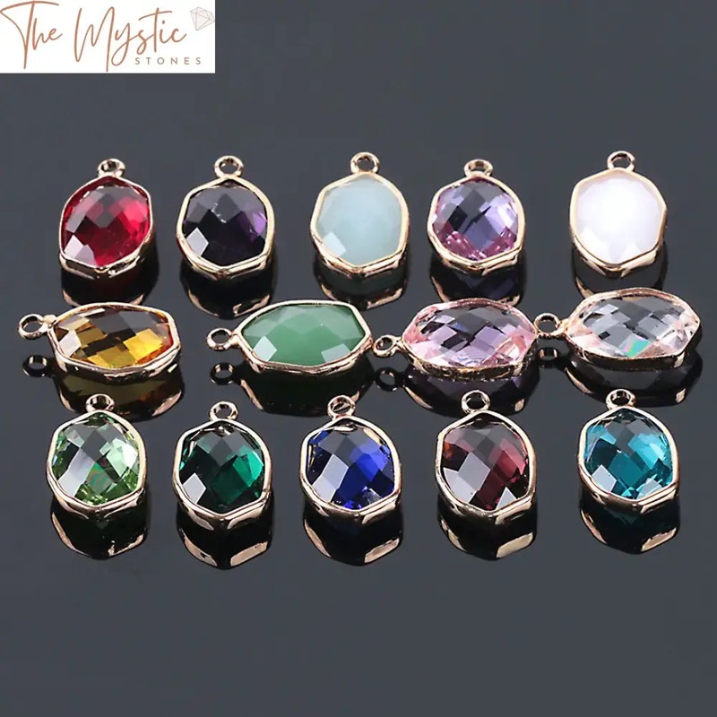 12mm Rhombus Faceted Glass Beads with Gold-Tone Oval Accent, 10pc