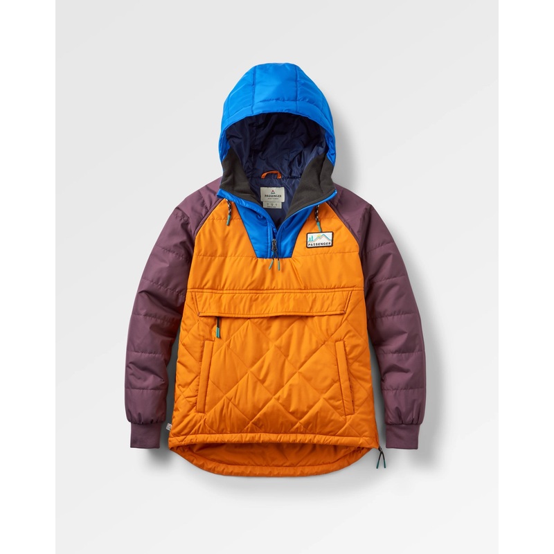 Ocean recycelte isolierte 1/2 Zip Jacke – Sonnenaufgang Orange