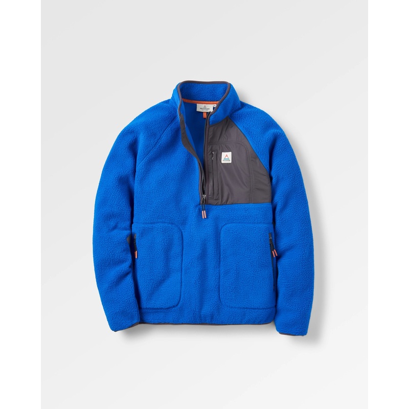 Offgrid 1/2 Zip recyceltes Sherpa-Fleece – Azurblau