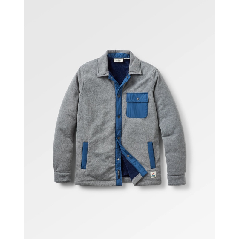 Firelight Sherpa gefttertes Overshirt – Graumeliert