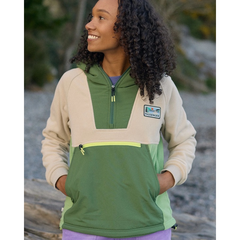 Alexander 2.0 Recyceltes Polar-Kapuzenfleece – Feder/Naturgrn