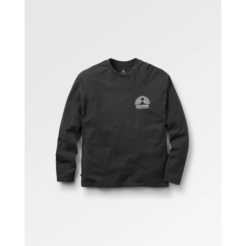 Elbio Recyceltes Locker Geschnittenes Baumwoll-Langarmshirt – Schwarz