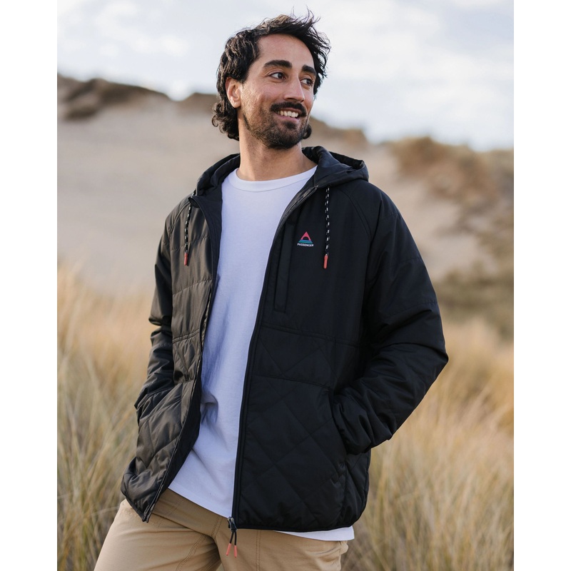 Dylan Recycelte Isolierte Jacke mit Reiverschluss – Schwarz