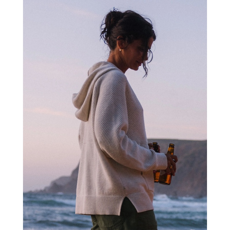 Cove 2.0 Bio-Baumwoll Strick-Hoodie – Cremewei